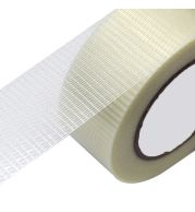 Cross Filament Tape – Fiberglass Reinforced, 1 & 2 Inch Width, 50 Yards Length, White | High Tensile Strength, Synthetic Rubber Adhesive | 24 & 48 Rolls/Carton